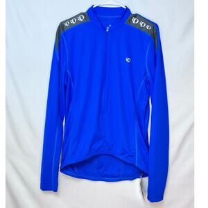 NWT Pearl Izumi Men M Blue/Gray Quest Long Sleeve Cycling Moisture Wick Jersey